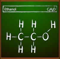 Vettore gratuito formula molecolare dell'etanolo