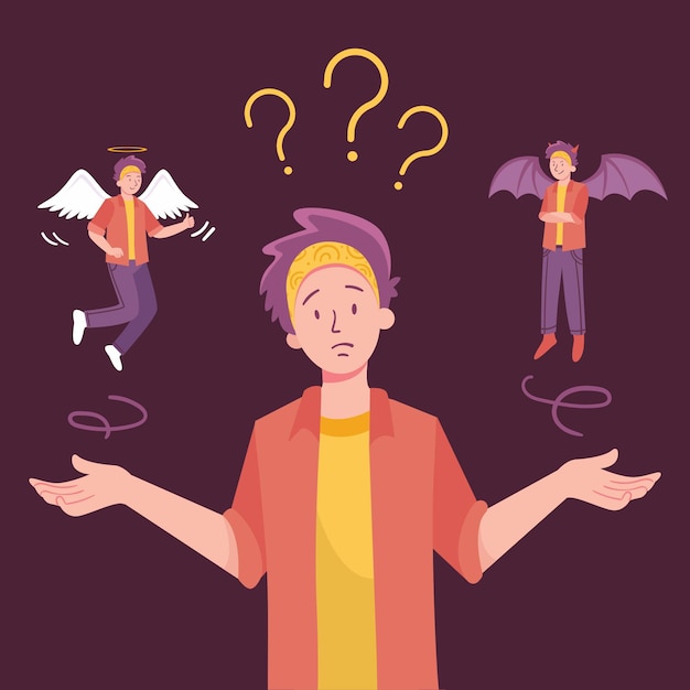 Free vector ethical dilemma illustration