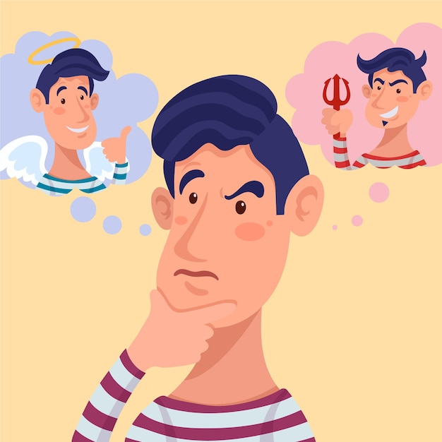 Free vector ethical dilemma illustration