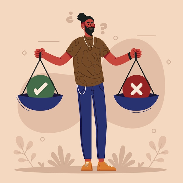 Free vector ethical dilemma illustration