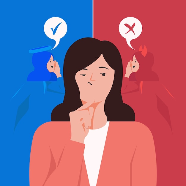 Free vector ethical dilemma illustration