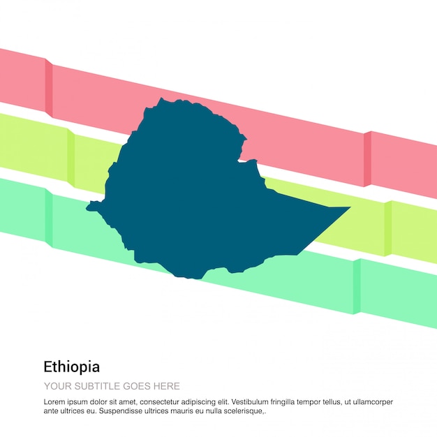 흰색 배경 벡터와 에티오피아지도 디자인