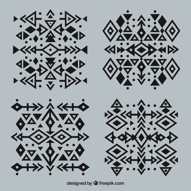 Бесплатное векторное изображение Этническая абстрактная геометрическая коллекция татуировок