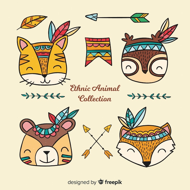 Free vector ethnic animal collection