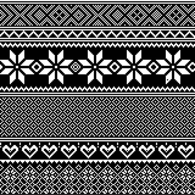 Free vector ethnic black and white pattern