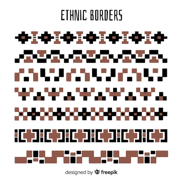 Free vector ethnic border collection