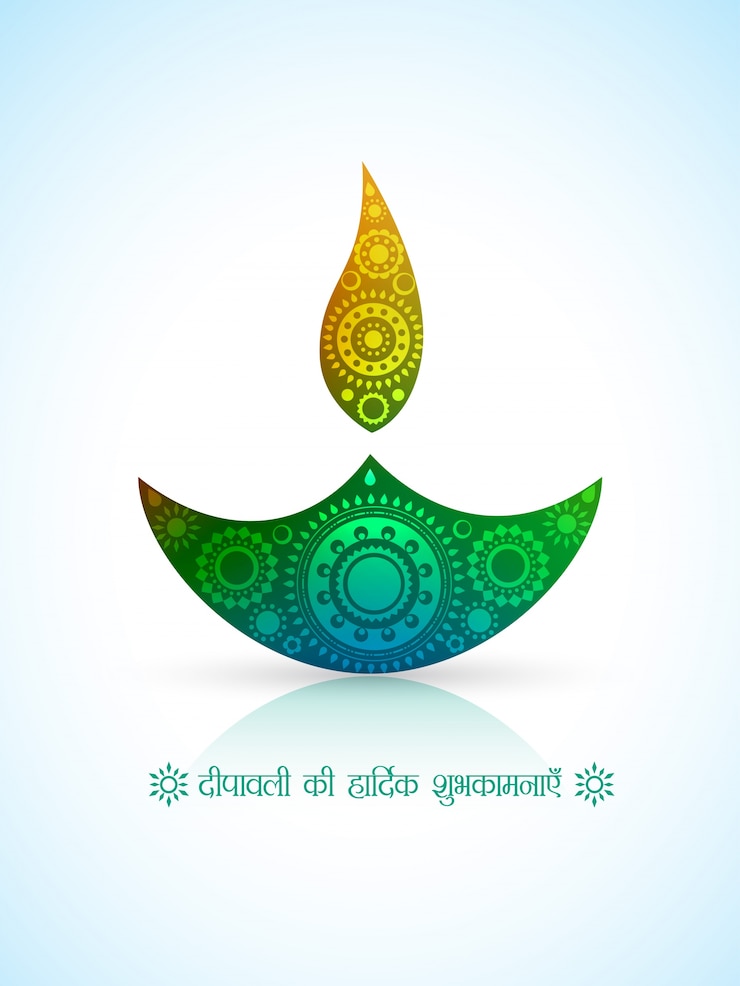 Free Vector ethnic candle design for diwali