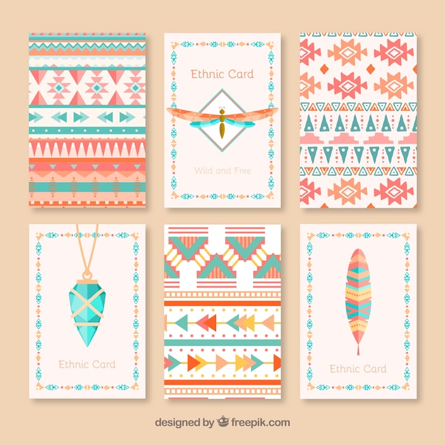 Free vector ethnic card collection