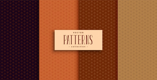 Free vector ethnic colors classic patterns set of four