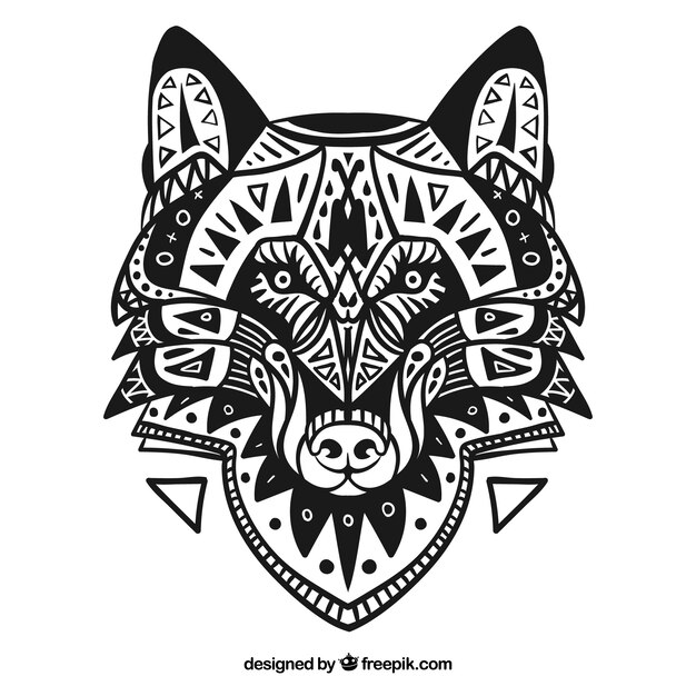 Ethnic decorative wolf