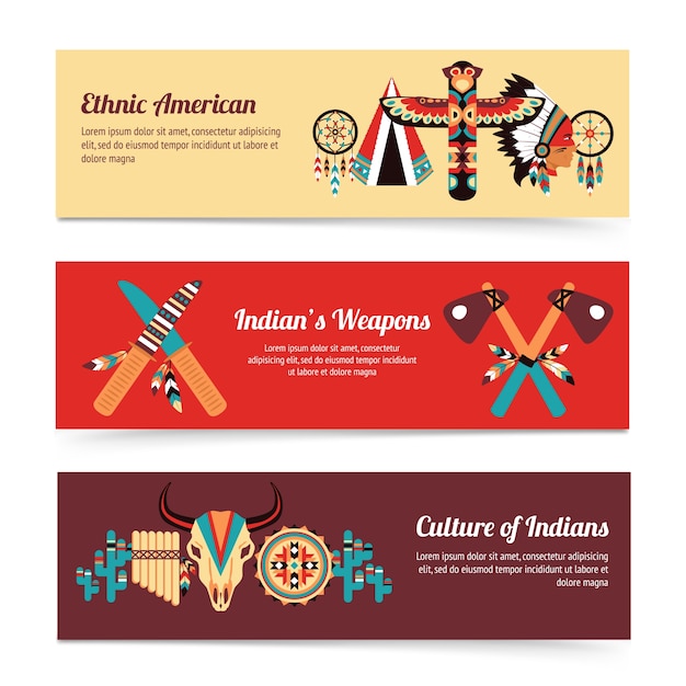 Free vector ethnic design concept banners