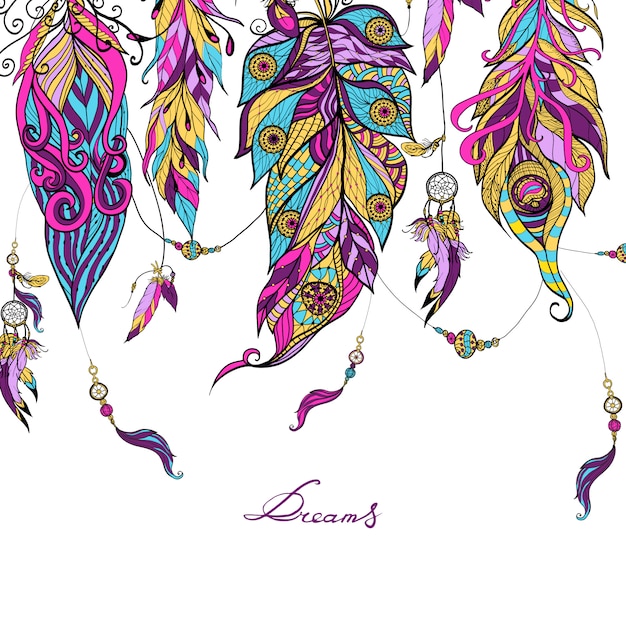 Ethnic Feathers Sketch