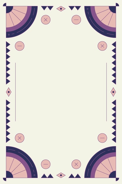 Free vector ethnic geometrical patterned blank purple frame