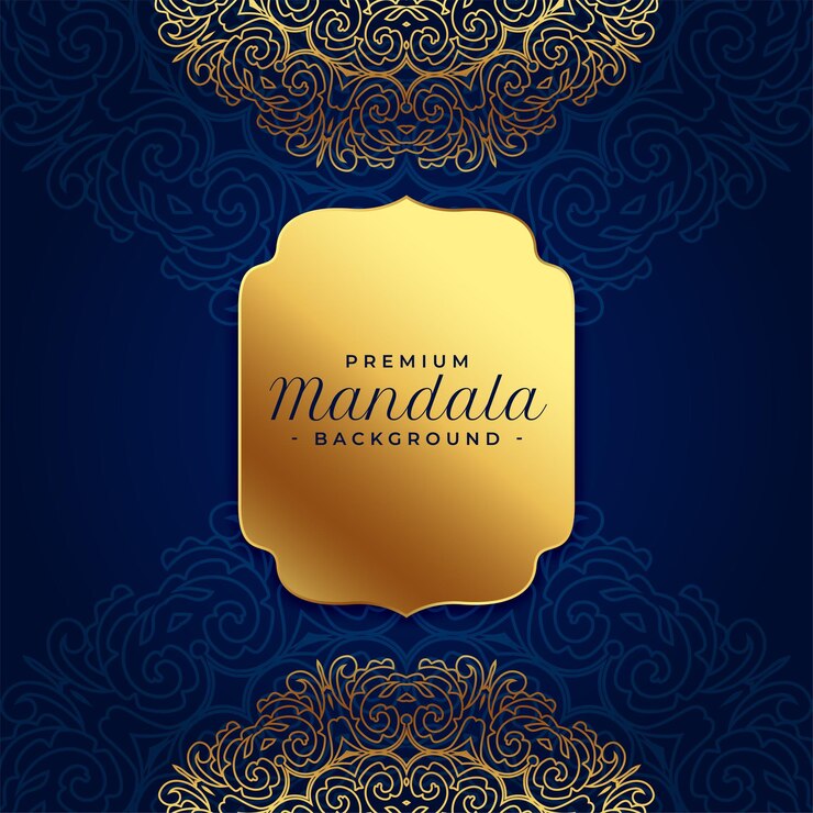 Free Vector ethnic golden mandala art for invitation and greeting card design
