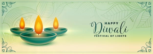 Free vector ethnic happy diwali festival holiday banner