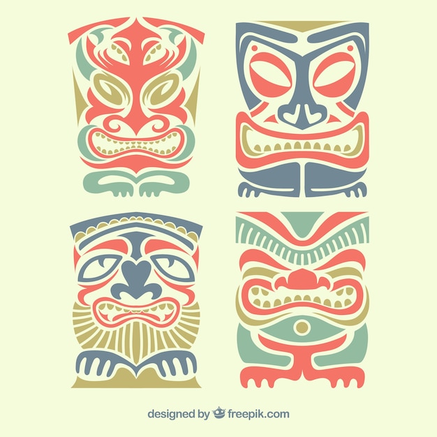 Ethnic pack of tki masks