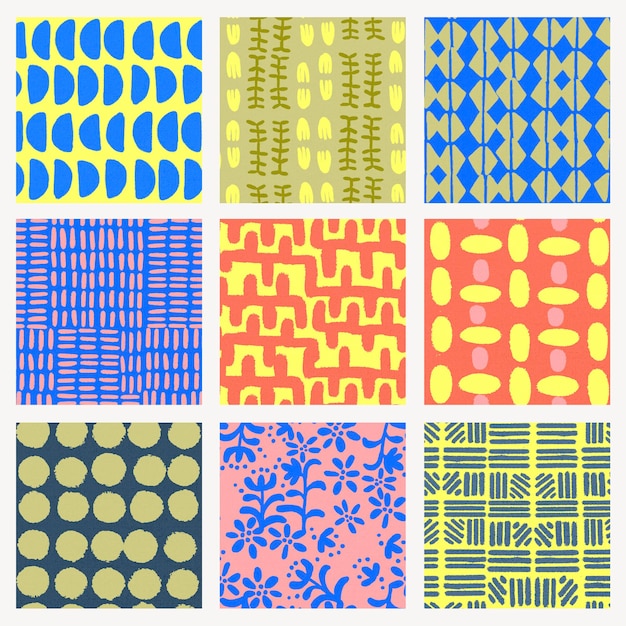 Free Vector ethnic pattern, vintage background set vector