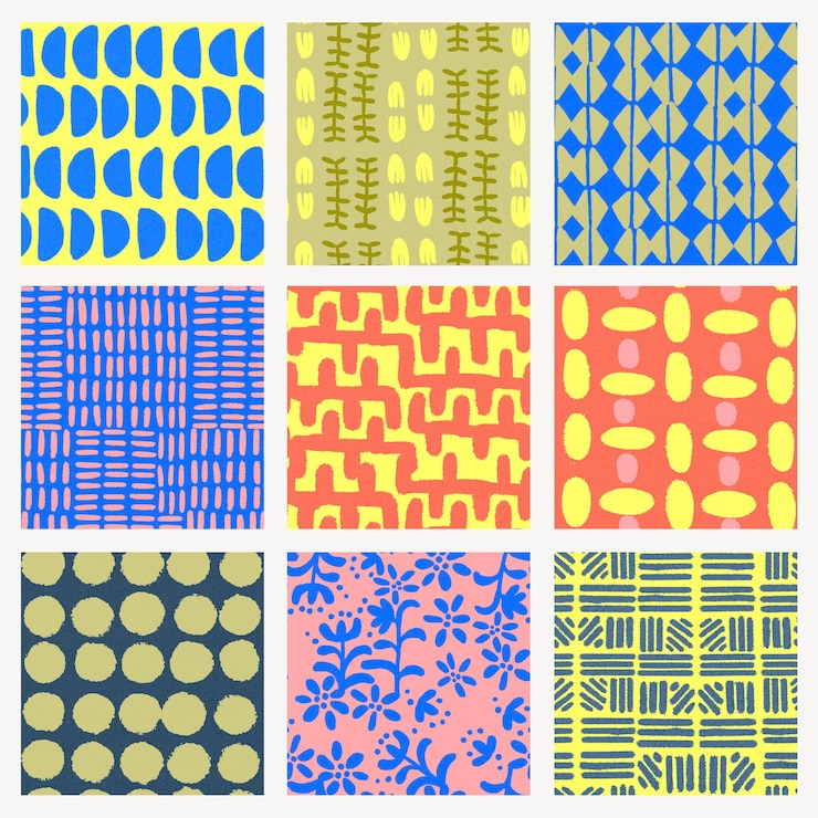 Free Vector ethnic pattern, vintage background set vector
