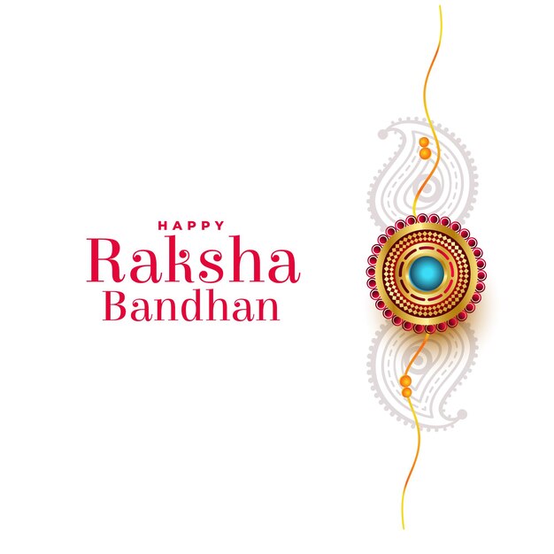 Ethnic raksha bandhan festival white greeting design