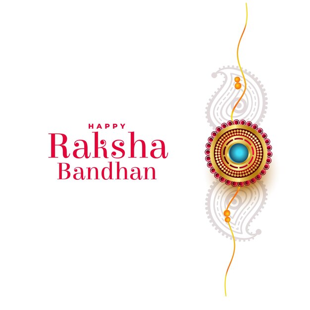 Этнический фестиваль ракшабандхана белый дизайн приветствия
