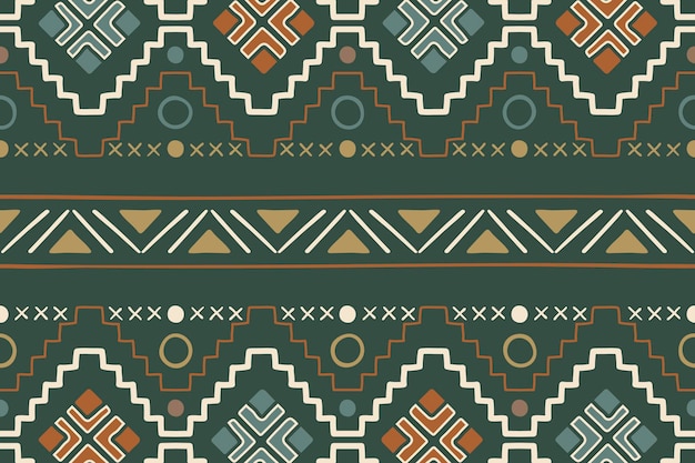 Free vector ethnic seamless pattern background, colorful geometric design, vector