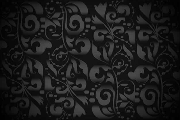 Free vector ethnic style dark floral pattern background for islamic decoration