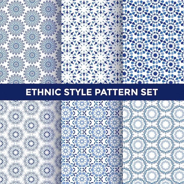 Free vector ethnic style pattern set