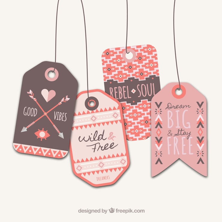 Free Vector ethnic vintage labels set