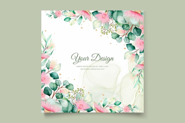 ユーカリの花の結婚式の招待カードセット