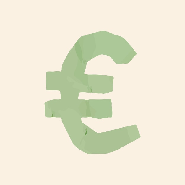 Бесплатное векторное изображение Вектор знака валюты евро, вырезанный из бумаги
