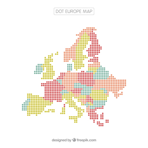 Free vector europe map background with dots