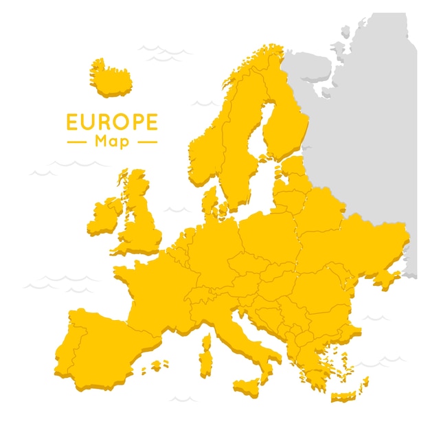 Free vector europe map concept illustration