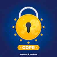 무료 벡터 평면 디자인으로 유럽 gdpr 개념