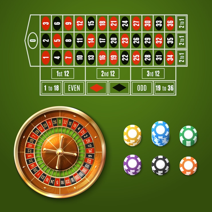 Free Vector european roulette set