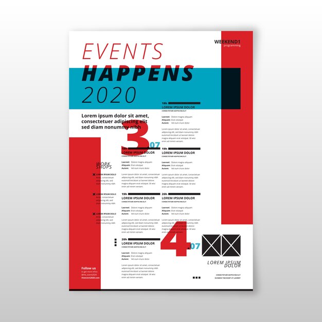 Free vector event happens 2020 programming poster template