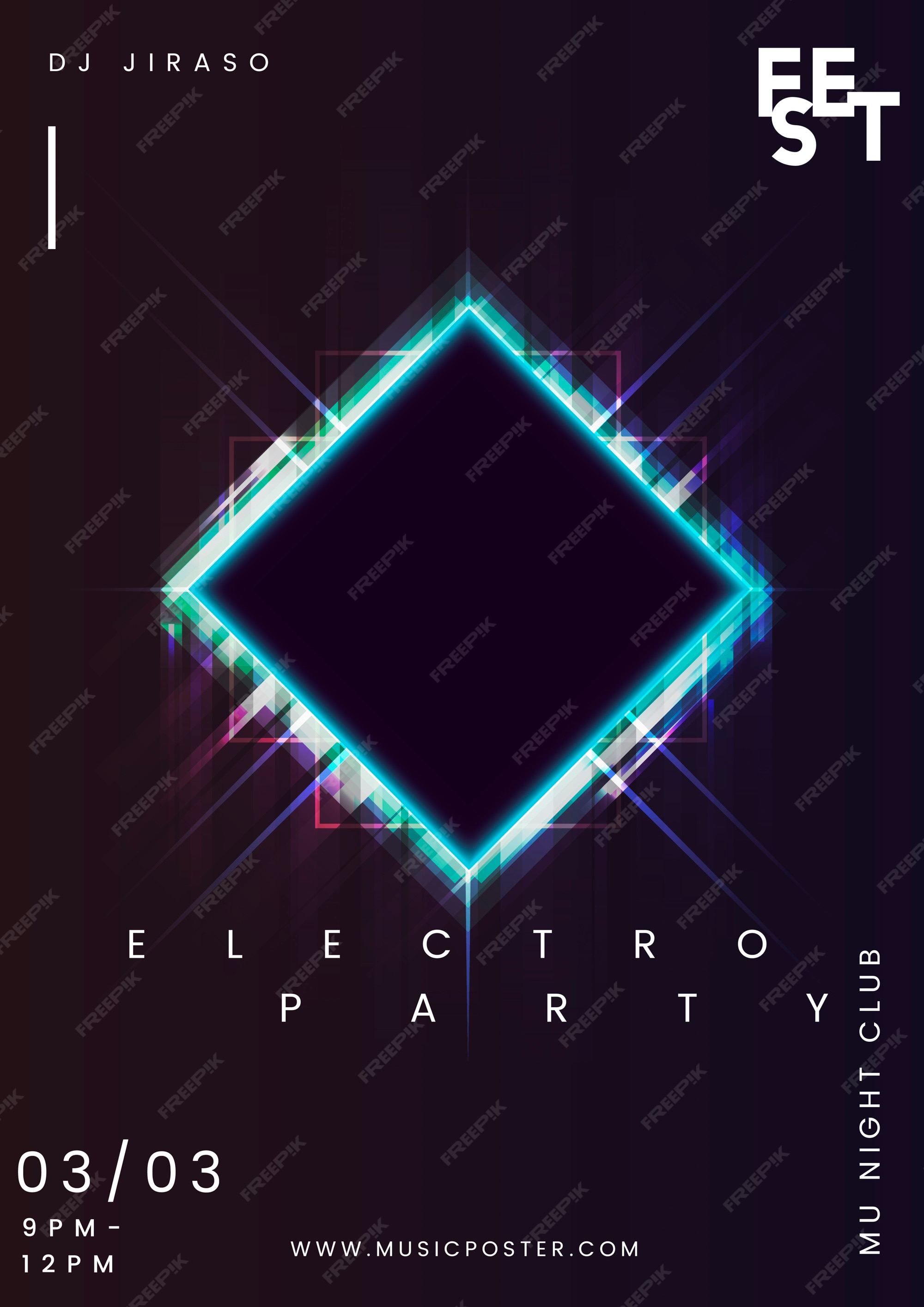 Details 300 dj party poster background