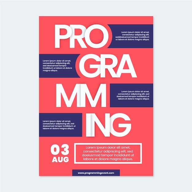 Free vector event programming poster template