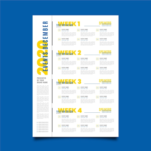 Free vector event programming poster template