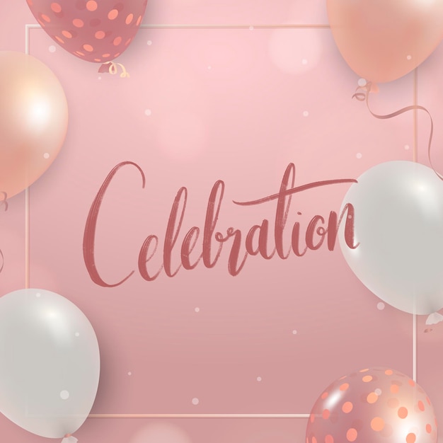 Free vector event sign with balloons frame design vector