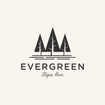 Evergreen logo design inspiration with pine element,