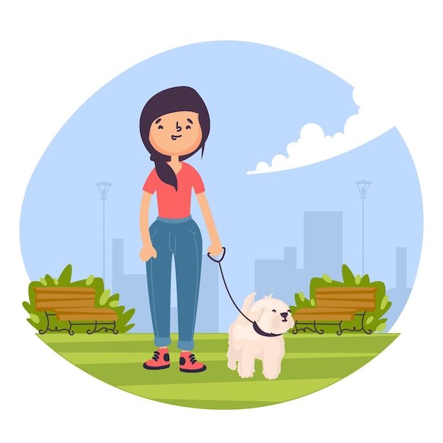 Everyday scenes with pets concept