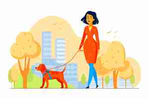 Free vector everyday scenes with pets