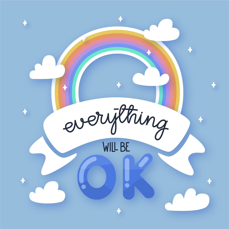 मुफ़्त वेक्टर everything will be alright and rainbow