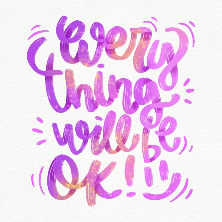 Free Vector everything will be ok lettering