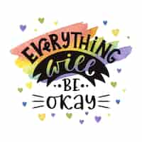 Free vector everything will be ok lettering