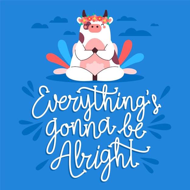 Free vector everything will be ok lettering