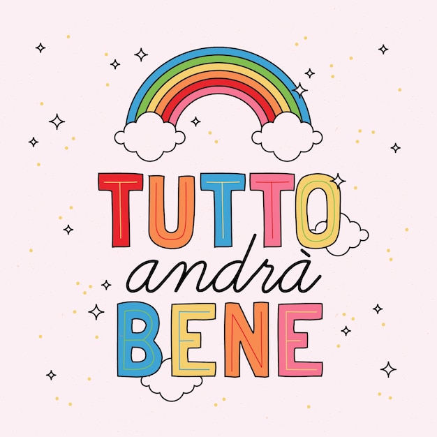 Andrà tutto bene con un arcobaleno