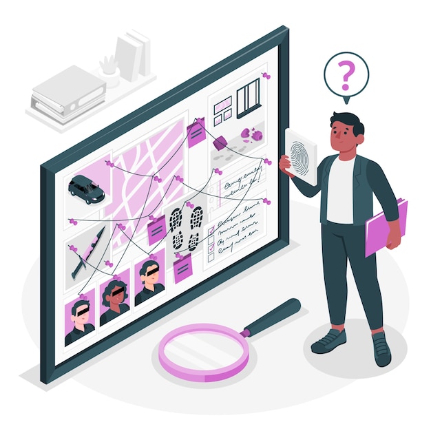 Free vector evidence board concept illustration