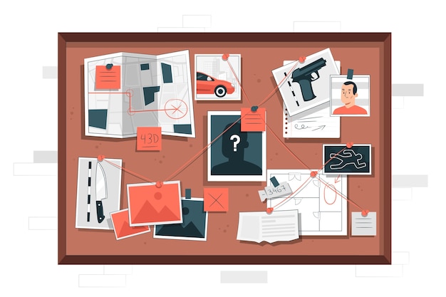 Free vector evidence board concept illustration