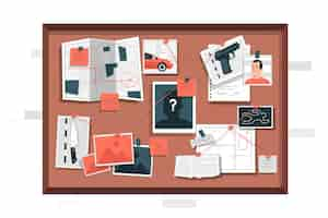 Free vector evidence board concept illustration